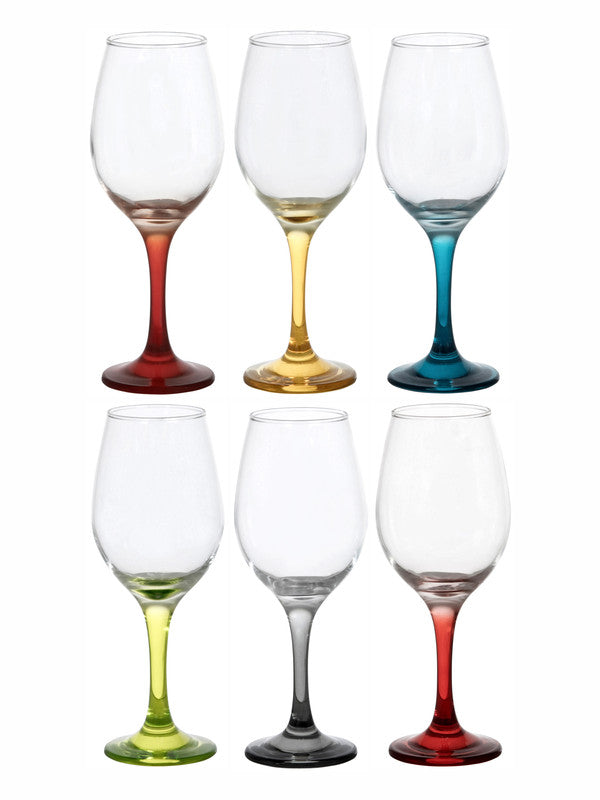 Roxx Colored Glass Splash Stem Tumbler (Set of 6pcs)