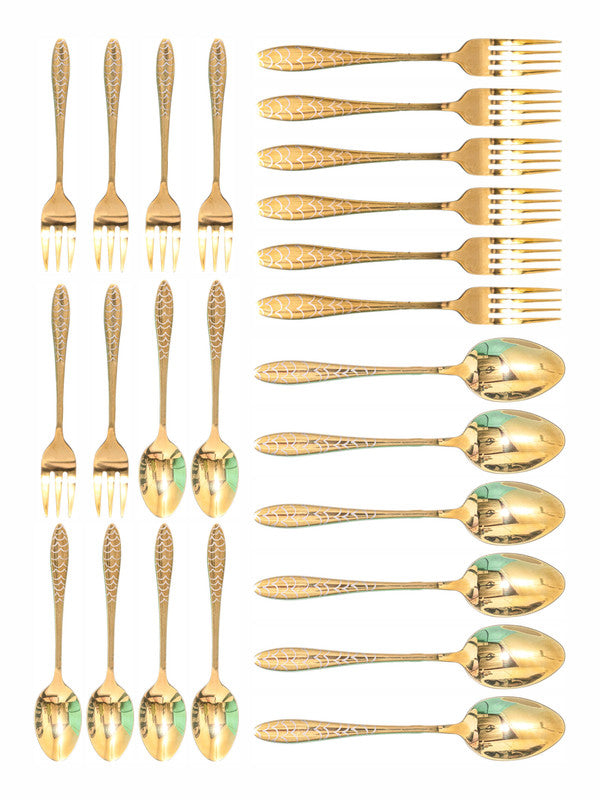 Amazon.com: Cutlery Set 24 Piece Stainless Steel Flatware Set with Gift Box,  Elegant Knife Fork Spoon Silverware Tableware Set Service for 6 (Rose  Gold): Home & Kitchen