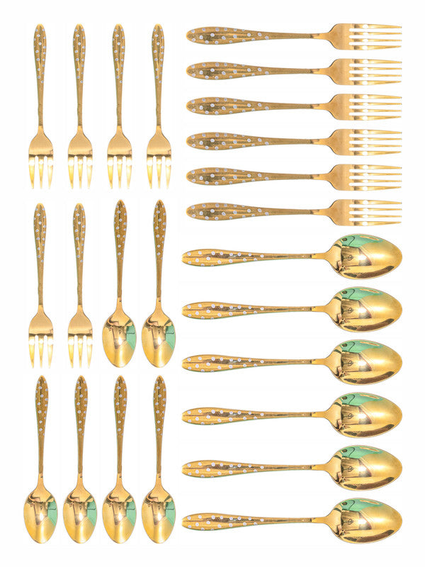 24pcs Celsia Cutlery Set with Gift Box (Set of Each 6pcs Dinner Spoon, Dinner Fork, Dessert Spoon & Dessert Fork)