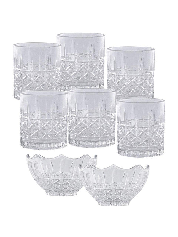Glass Tumbler Set with Bowls (Set of 8 pcs)