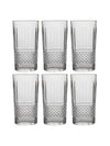 Glass Tumbler Set with Diamond Design (Set of 6 pcs)