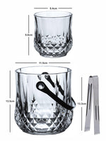 Roxx Glass Long Champ Ice Bucket Set (Set of 6pcs Tumbler & 1pc Bucket with Steel Tong)