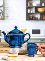Stoneware Genesis Tea Set of 6pcs Mug & 1pc Tea Pot with Lid
