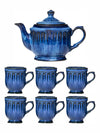 Stoneware Genesis Tea Set of 6pcs Mug & 1pc Tea Pot with Lid