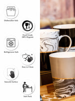 Roxx Fine Bone China Large Coffee Mugs (Set of 4pcs)