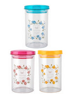 Borosilicate Glass Jar Set with Print (Set of 3pcs)