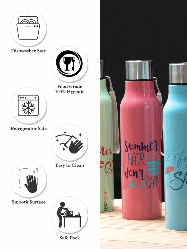 Goodhomes Sports Water Bottles with Lid (Set of 3pcs)