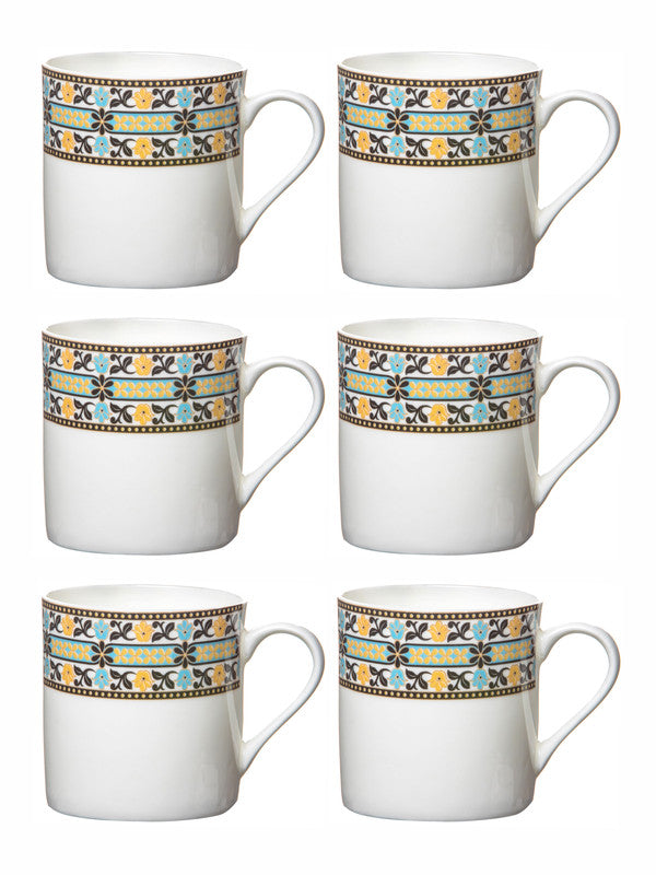 Sonaki Bone China Tea/Coffee Mugs (Set of 6pcs)