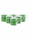 Bone China Tea Cups/Coffee Mugs with Chequered Design (Set of 6 mugs)