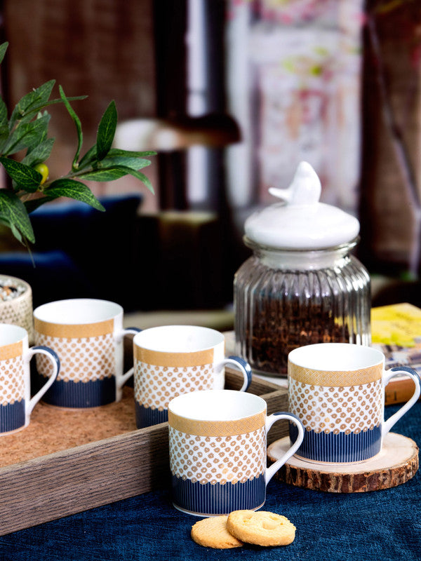 Bone China Tea/Coffee Mugs (Set of 6pcs)