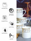 Sonaki Bone China Coffee/Tea Mugs with Gold Print (Set of 6pcs)