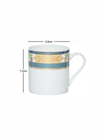 Sonaki Bone China Coffee/Tea Mugs with Gold Print (Set of 6pcs)