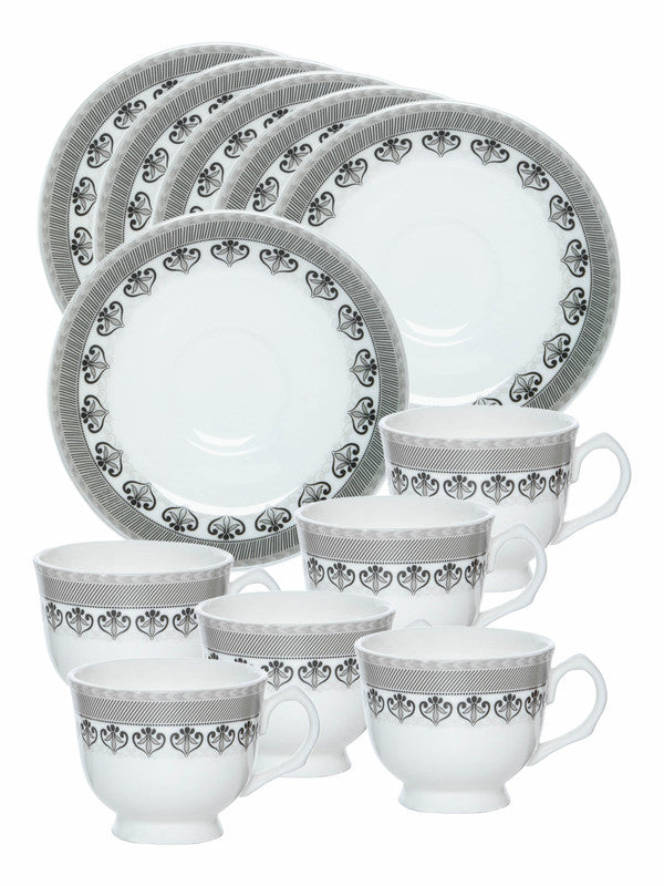 Sonaki Bone China Coffee/Tea Cup & Saucer (Set of 6pcs Cup & 6pcs Saucer)