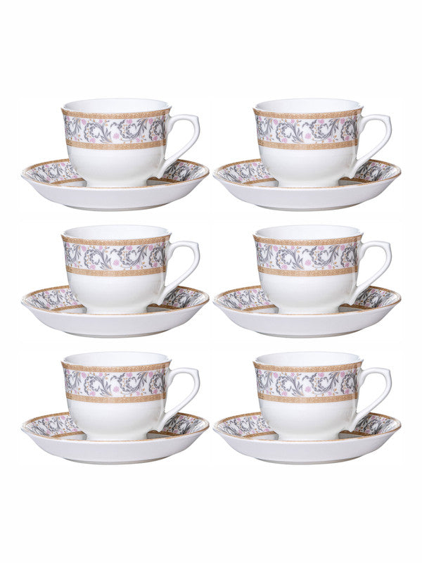 Bone China Tea/Coffee Cup Saucer Set of 12pcs