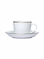 Sonaki Bone China Tea & Coffee Cup Saucer with Gold Rim (Set of 6pcs Cup & 6pcs Saucer)