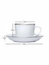 Sonaki Bone China Tea & Coffee Cup Saucer with Gold Rim (Set of 6pcs Cup & 6pcs Saucer)