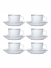 Sonaki Bone China Tea & Coffee Cup Saucer with Gold Rim (Set of 6pcs Cup & 6pcs Saucer)