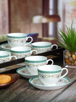 Sonaki Bone China Coffee/Tea Cup & Saucer (Set of 6pcs Cup & 6pcs Saucer)