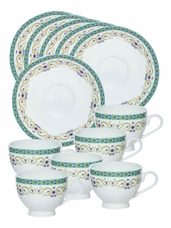 Sonaki Bone China Coffee/Tea Cup & Saucer (Set of 6pcs Cup & 6pcs Saucer)