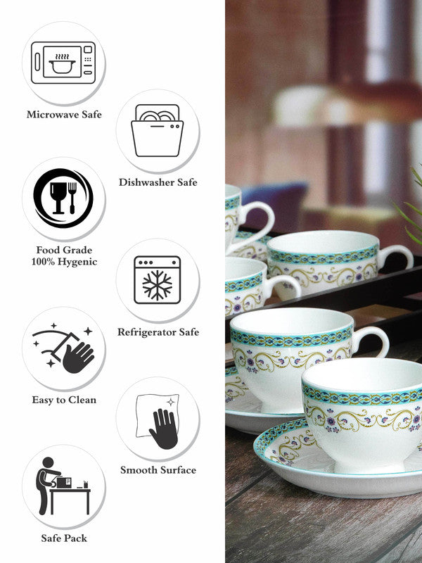 Sonaki Bone China Coffee/Tea Cup & Saucer (Set of 6pcs Cup & 6pcs Sauc –  GOOD HOMES