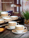 Sonaki Bone China Coffee/Tea Cup & Saucer (Set of 6pcs Cup & 6pcs Saucer)