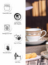 Bone China Tea/Coffee Cup Saucer Set of 12pcs