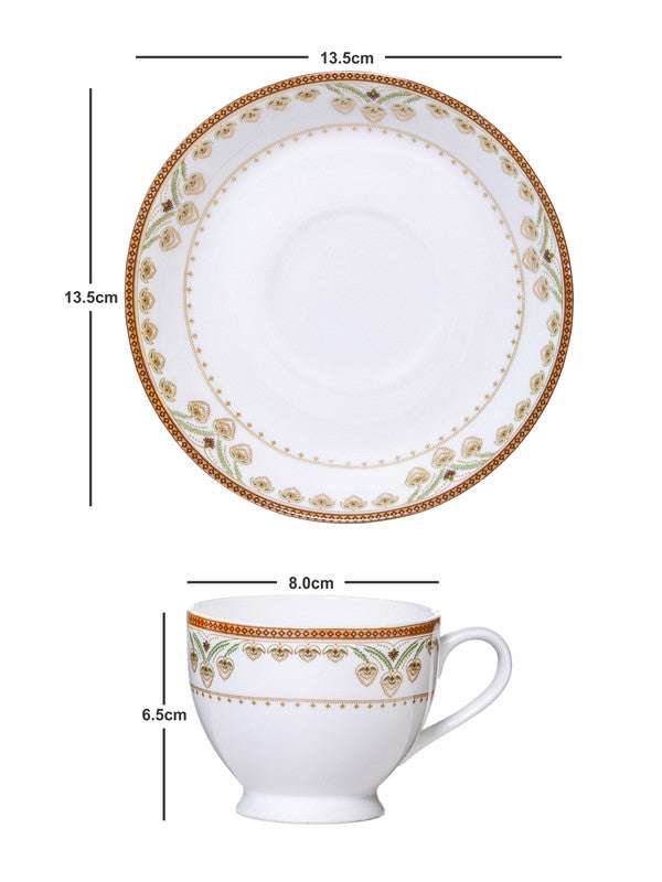 Bone China Tea/Coffee Cup Saucer Set of 12pcs