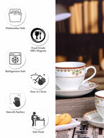 Bone China Tea/Coffee Cup Saucer Set of 12pcs