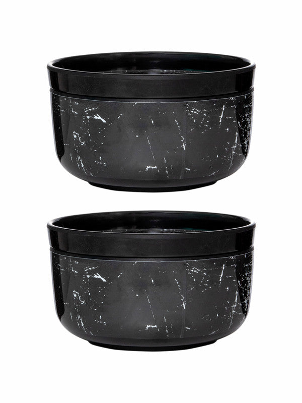 Servewell Dome Black Serving Bowl with Lid Set 2+2 pc - Drizzle