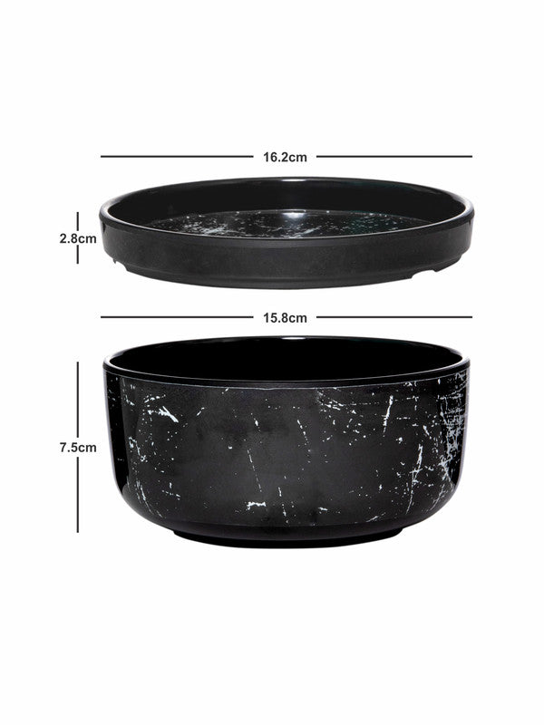 Servewell Dome Black Serving Bowl with Lid Set 2+2 pc - Drizzle