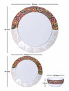 Servewell Dinner Set 12pcs Dora - Tribal Paisely (Set of 4pcs Dinner Plate, 4pcs Side Plate & 4pcs Veg. Bowl)