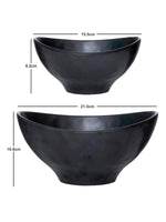 Servewell Hammered Symphony Matte Bowl Set 2 pc - Black