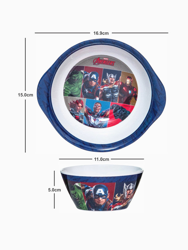 Servewell Melamine Bowl With Handle and Cone Bowl Kids Set - Avengers (Set - of 2pcs)