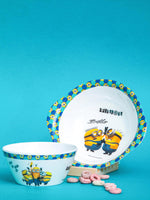 Servewell Melamine Bowl With Handle and Cone Bowl Kids Set - Minions (Set - of 2pcs)