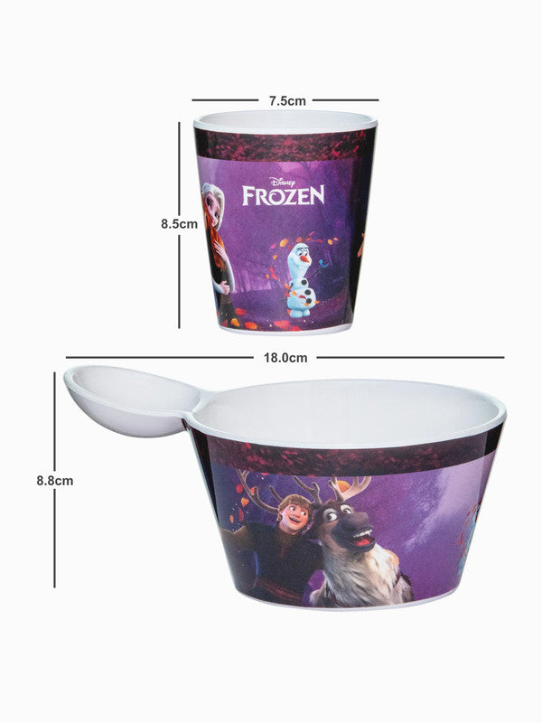 Servewell Melamine Fries Dip Bowl and Kids Glass Kids Set - Frozen (Set - of 2pcs)