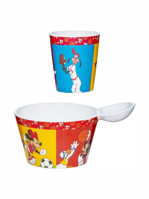Servewell Melamine Fries Dip Bowl and Kids Glass Kids Set - Mickey (Set - of 2pcs)
