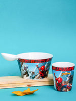 Servewell Melamine Fries Dip Bowl and Kids Glass Kids Set - Spiderman (Set - of 2pcs)