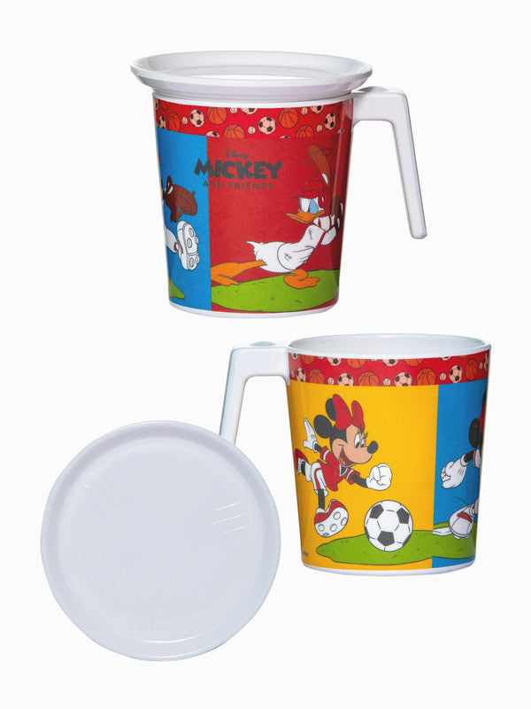 Servewell Melamine Laura Mug Large and Luna Coaster White Kids Set - Mickey (Set - of 4pcs)