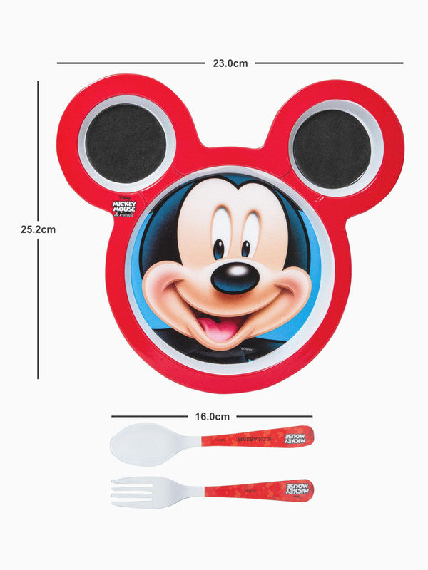 Servewell Melamine Maggie Kids Set (Plate and Fork & Spoon)Kids Set Mickey (Set of 3pcs)