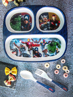 Servewell Melamine Rectangular Kids Set (Plate, Fork & Spoon) Avengers (Set of 3pcs)