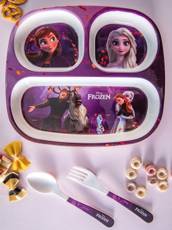 Servewell Melamine Rectangular Kids Set (Plate, Fork & Spoon) Frozen (Set of 3pcs)
