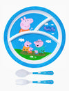 Servewell Melamine Round Kids Set (Plate, Fork & Spoon) Peppa Pig (Set of 3pcs)