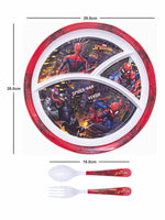 1 pc 3 Part Rnd Plate and 1 pc Fork & Spoon 16 cm Set 3 pc - Spiderman