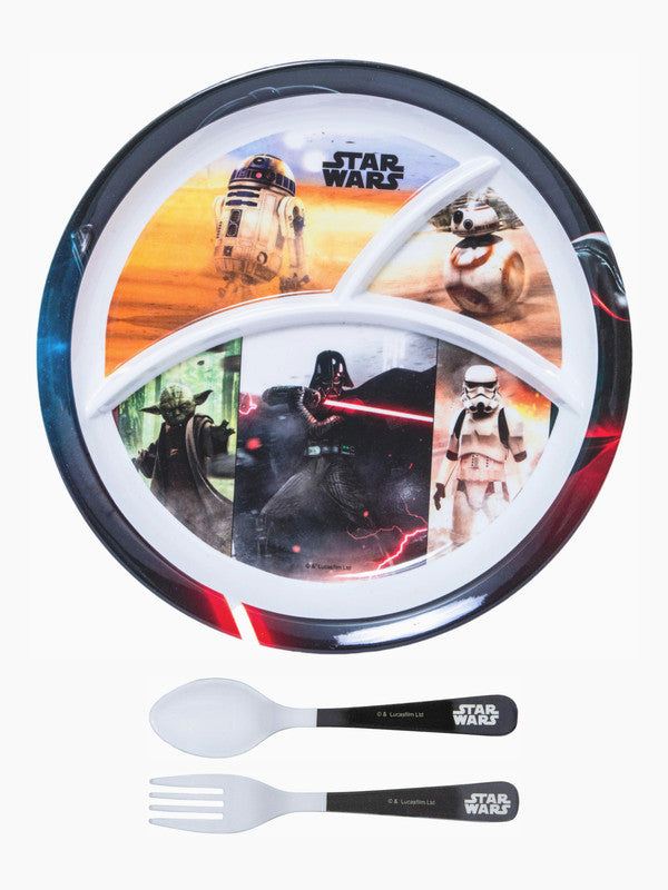 Servewell Melamine Round Kids Set (Plate, Fork & Spoon) Star Wars (Set of 3pcs)