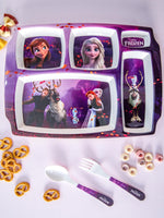Servewell Melamine Rectangle Kids Set (Plate, Fork & Spoon) Frozen (Set of 3pcs)