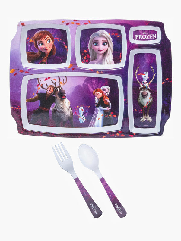 Servewell Melamine Rectangle Kids Set (Plate, Fork & Spoon) Frozen (Set of 3pcs)