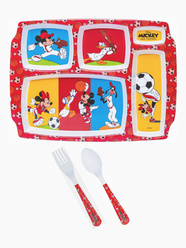 Servewell Melamine Rectangle Kids Set (Plate, Fork & Spoon) Mickey (Set of 3pcs)