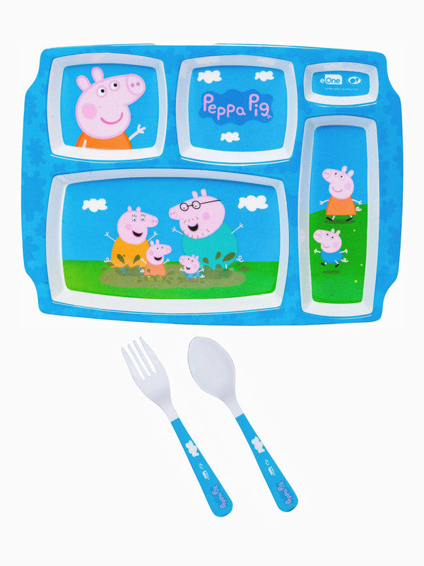 Servewell Melamine Rectangle Kids Set (Plate, Fork & Spoon) Peppa Pig (Set of 3pcs)
