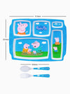 1 pc 5 Part Plate and 1 pc Fork & Spoon 16 cm Set 3 pc  - Peppa Pig