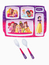 Servewell Melamine Rectangle Kids Set (Plate, Fork & Spoon) Princess (Set of 3pcs)